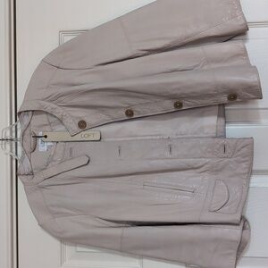 LOFT Leather Jacket Beige